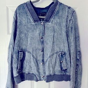 Lily & Lottie Tencel Bomber Jacket - Light Blue